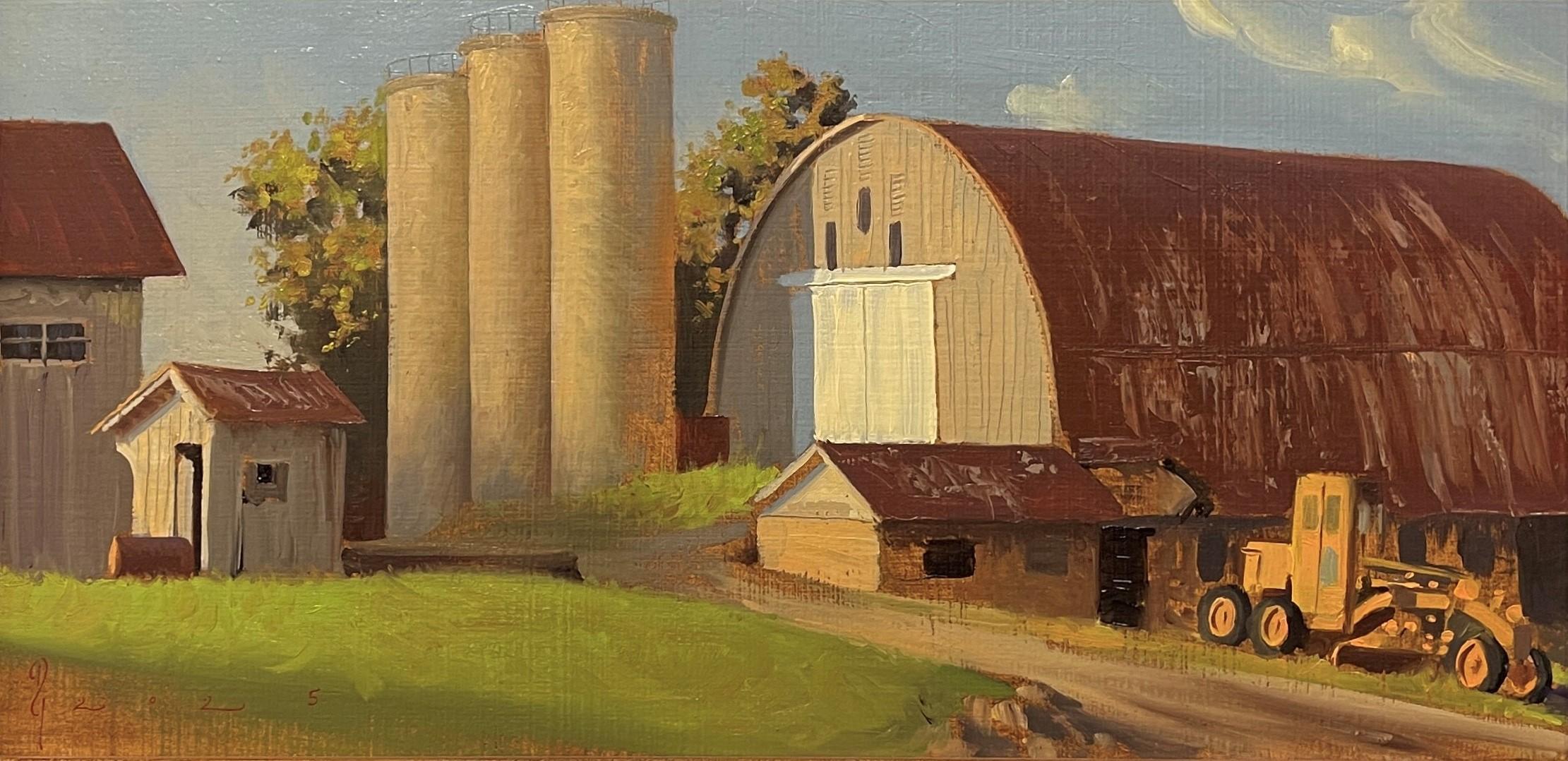 Figurative Painting Diego Glazer - "Ferme près de Brandywine" Peinture à l'huile originale, paysage de ferme en Pennsylvanie