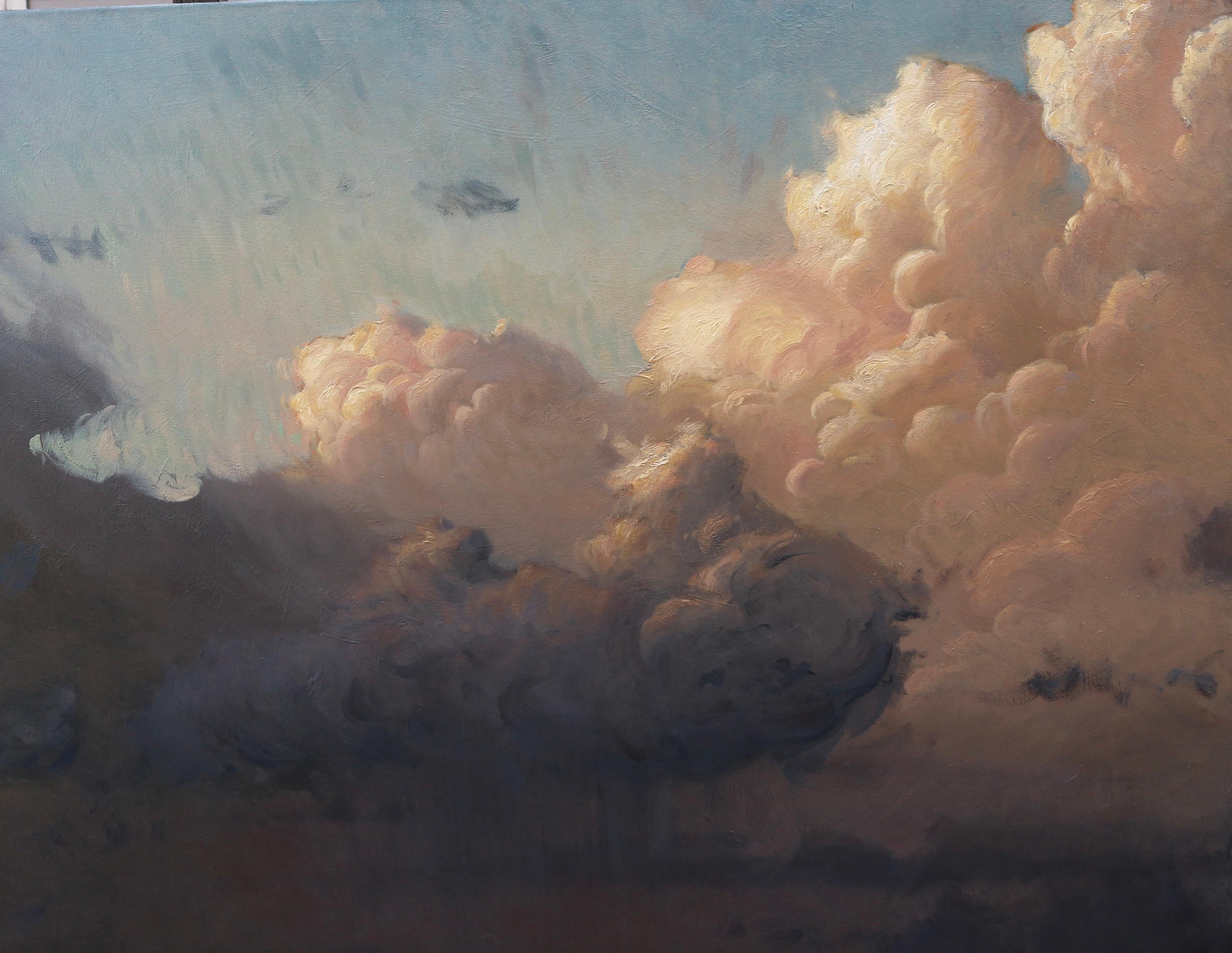 „Land der Fülle“, Ölgemälde (Schwarz), Landscape Painting, von Diego Glazer