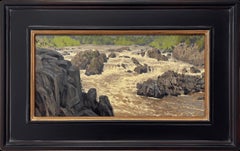 "Potomac Falls" Original Oil Painting, Rushing River Waters