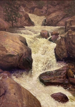 "Agua corriente" Pintura al óleo original, Río