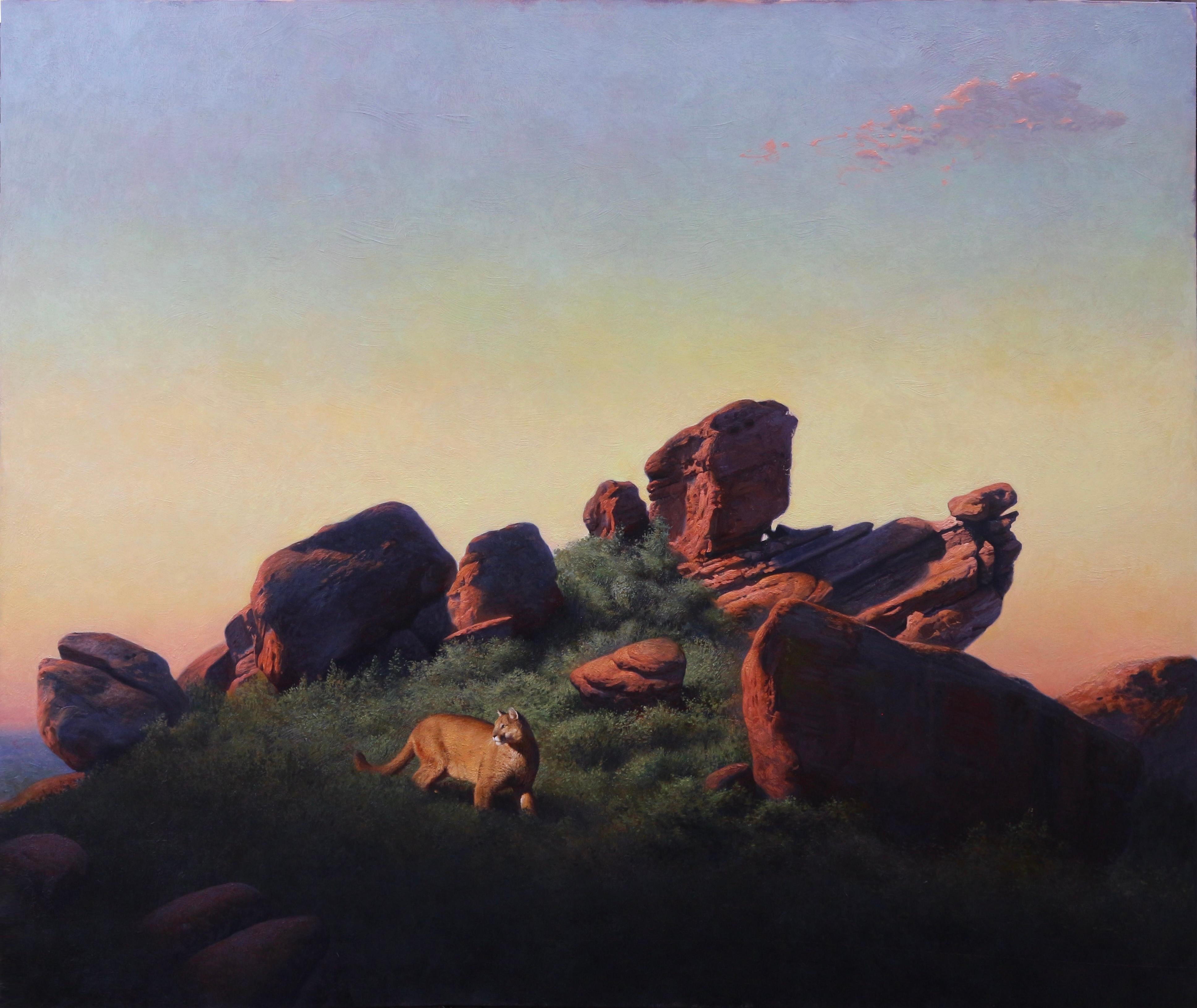 Diego Glazer Landscape Painting – „Shadow's Edge“ Ölgemälde