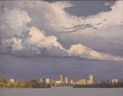 "Sloan's Lake" Peinture à l'huile originale, paysage, Denver, CO