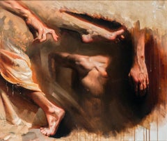 « Solitary Confinement » (2016) par Diego Glazer, peinture à l'huile surréaliste originale