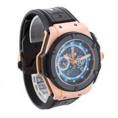 Diego Maradona Hublot King Power Skeleton Dial Rose Gold Men's Watch 716.OM.1129