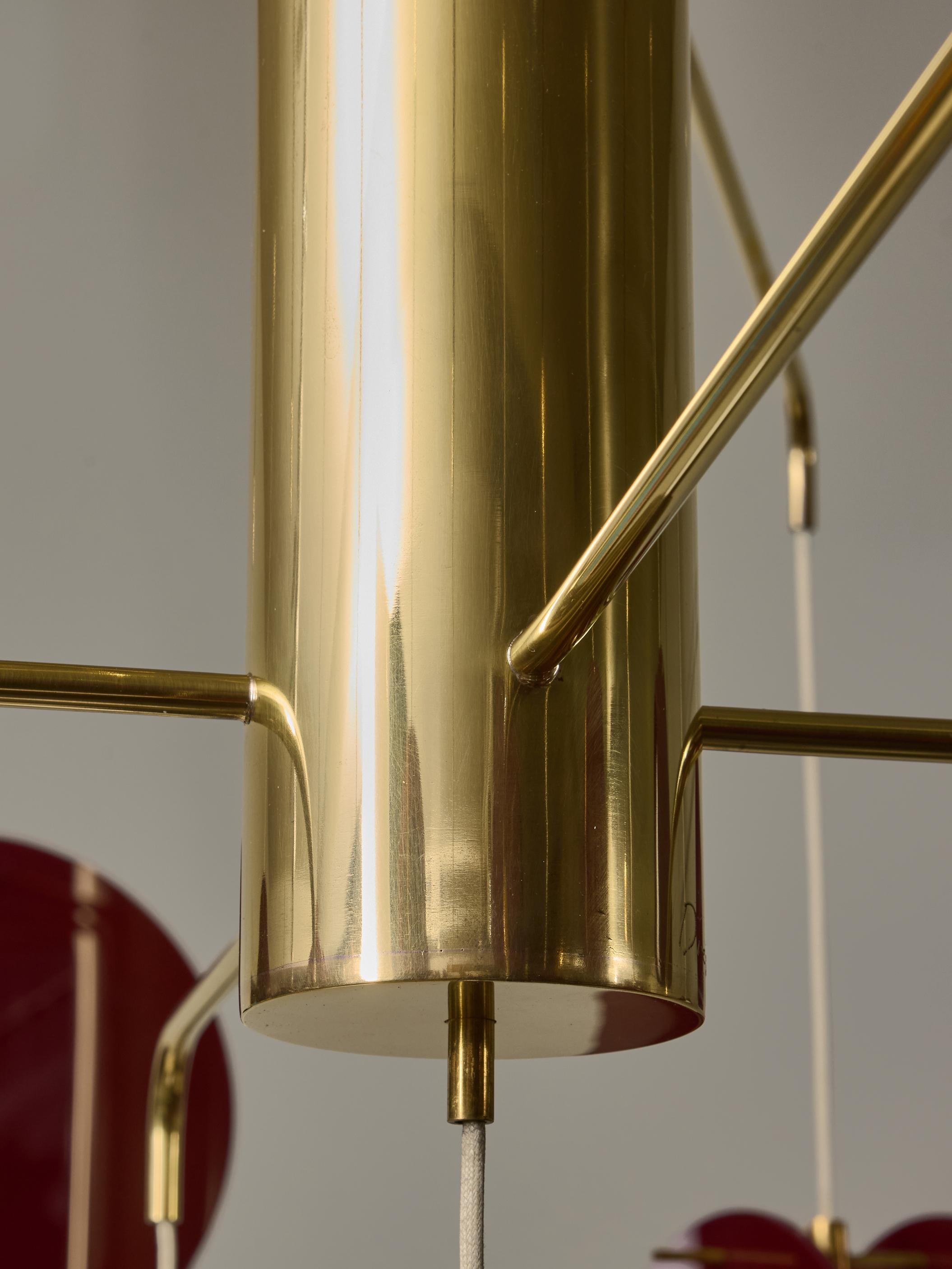 Brass Diego Mardegan Nineteen Lights Large Plexi Chandelier For Sale