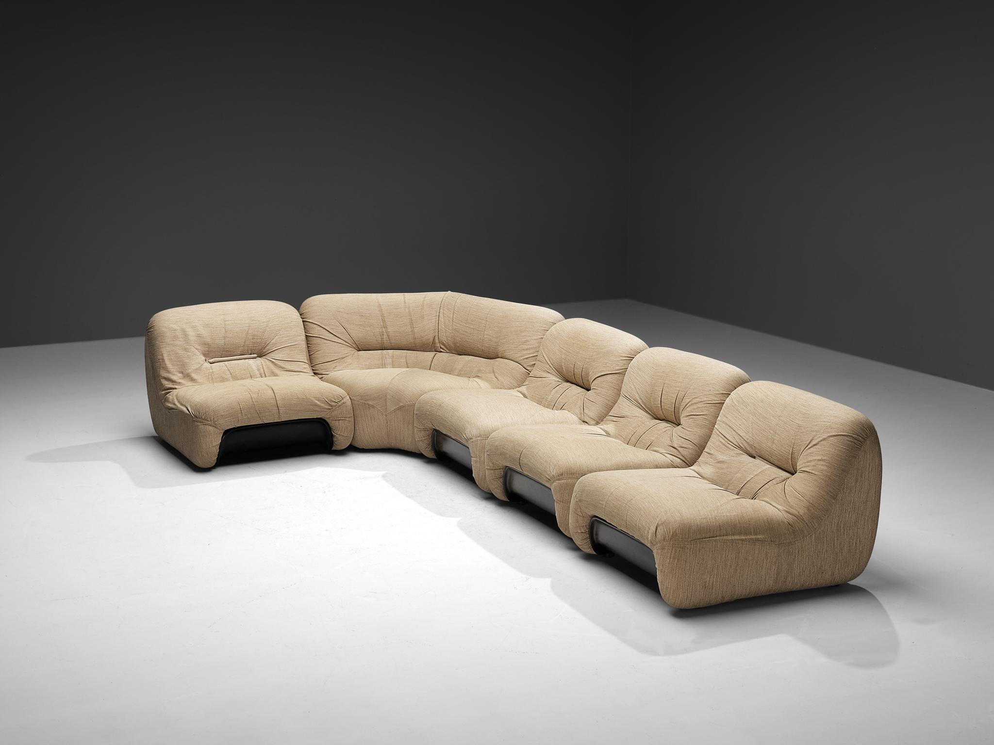 Diego Mattu para 1P Sofá modular 'Malù' en tapicería beige Posmoderno en venta