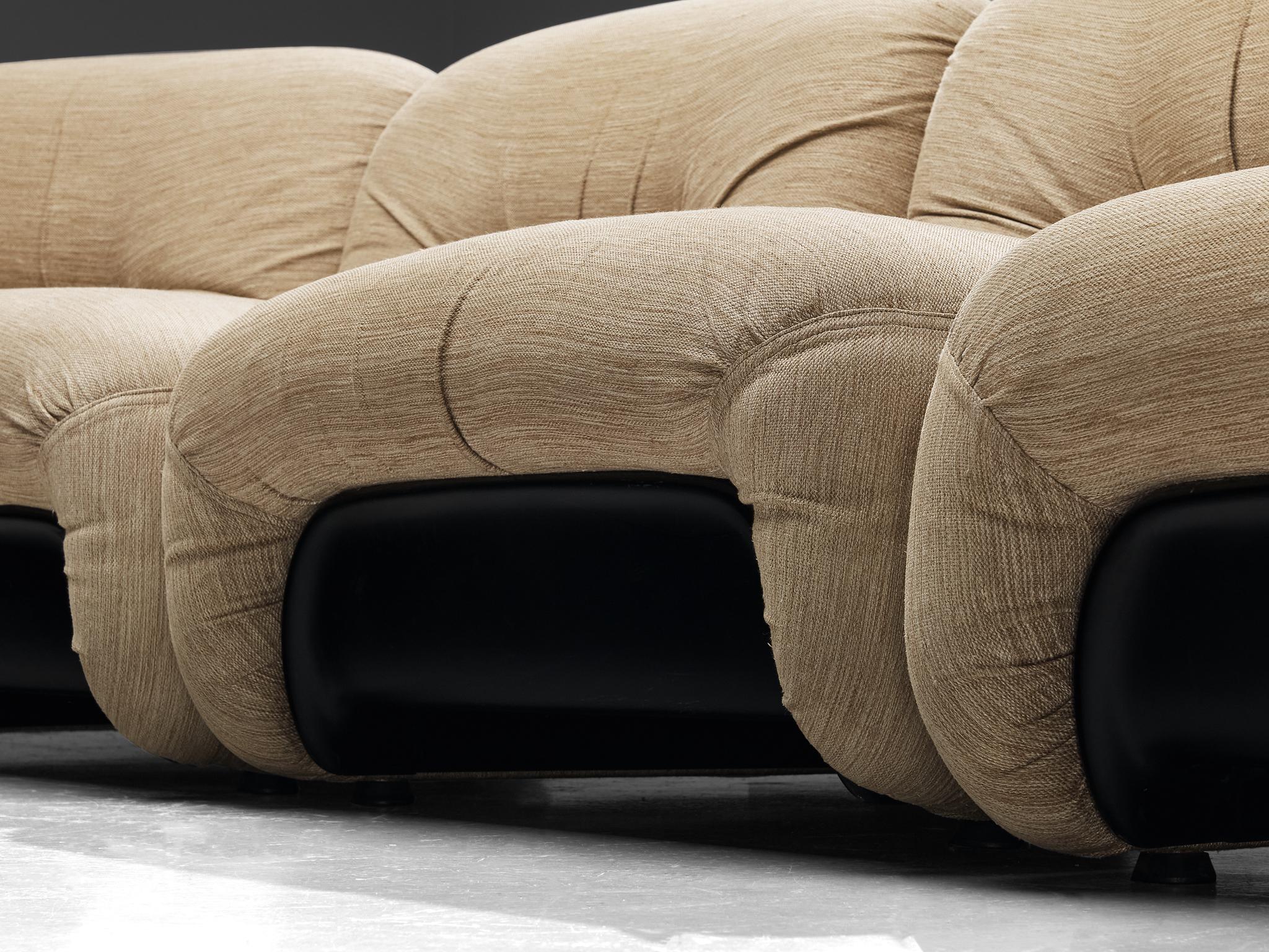 Diego Mattu para 1P Sofá modular 'Malù' en tapicería beige mediados del siglo XX en venta