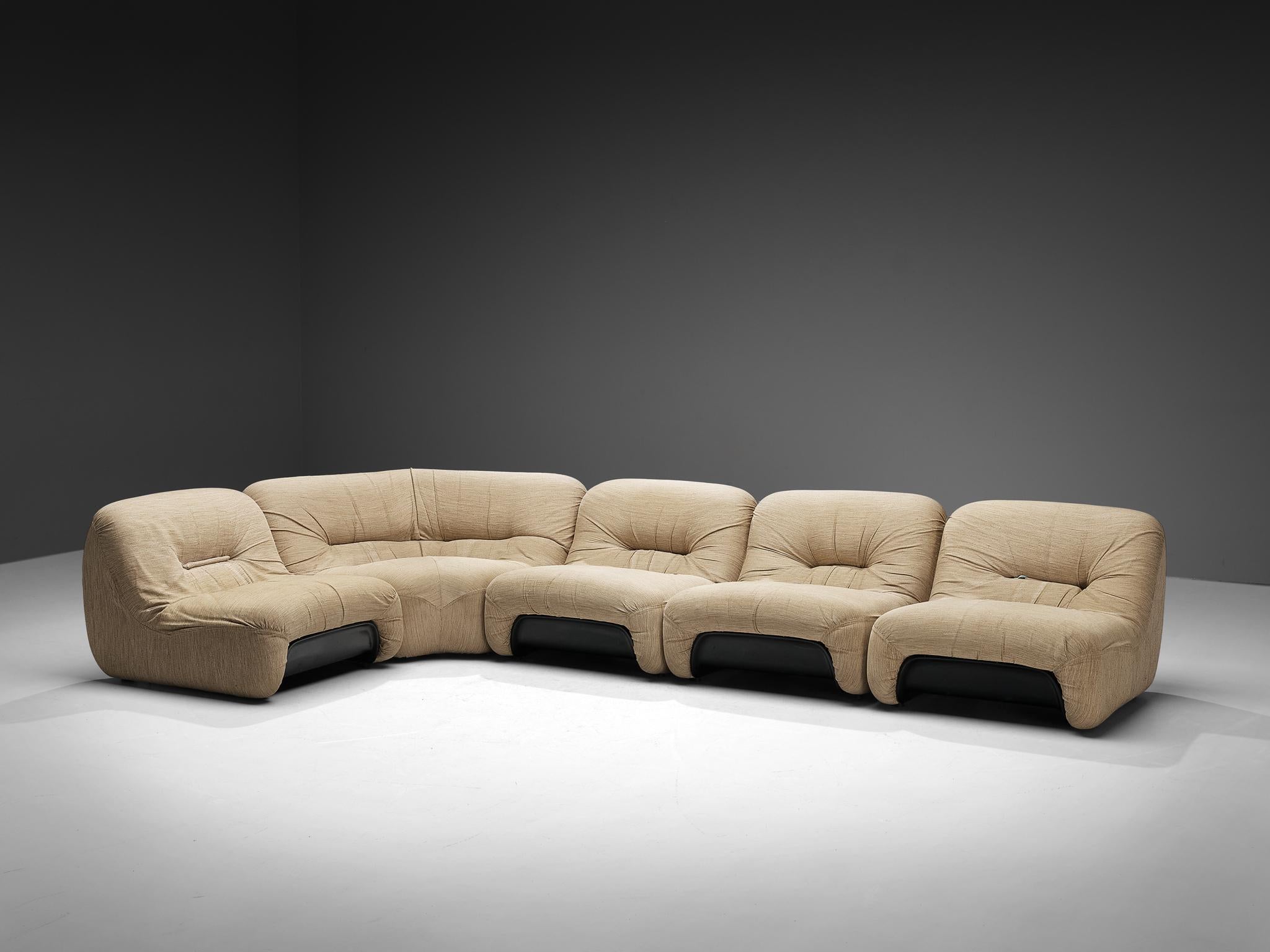 Diego Mattu para 1P Sofá modular 'Malù' en tapicería beige Tela en venta