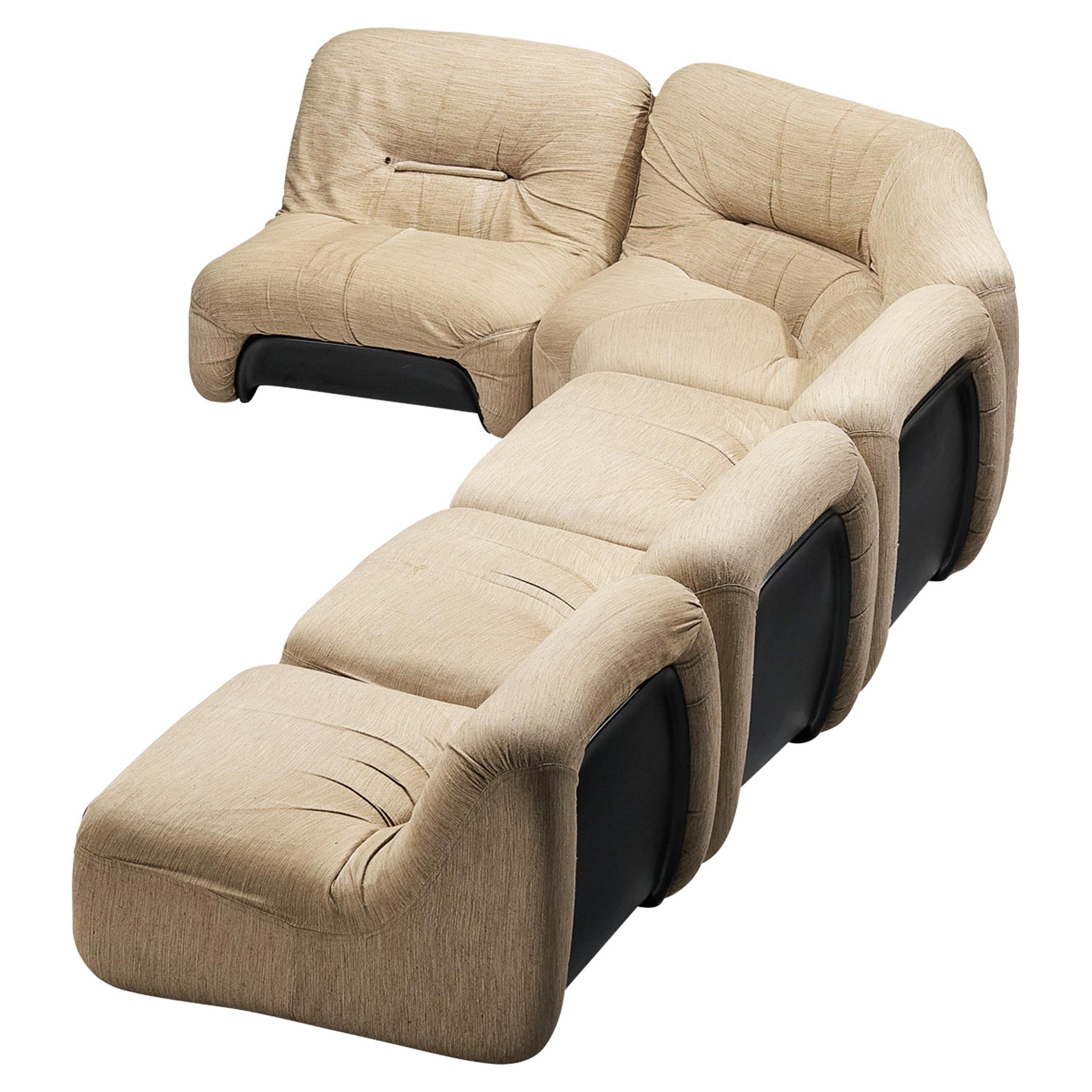 Diego Mattu for 1P 'Malù' Modular Sofa in Beige Upholstery