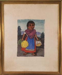 Jeune fille mexicaine revenant du marché