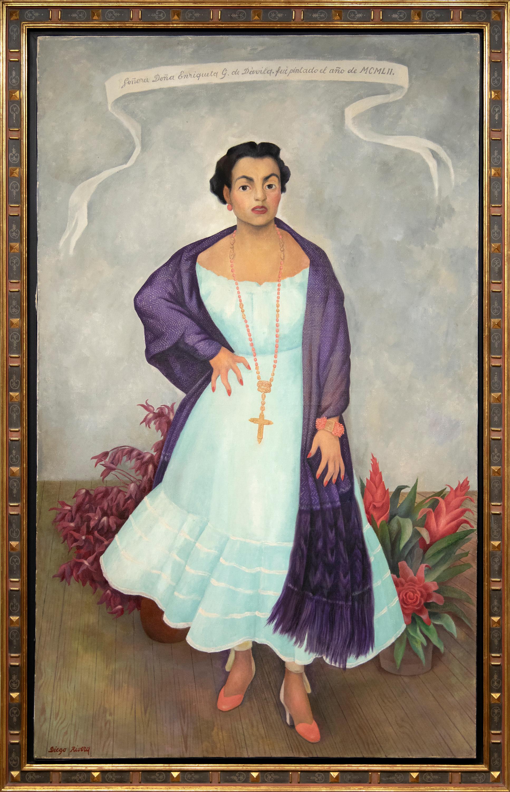 Porträt von Enriqueta G. Dávila – Painting von Diego Rivera