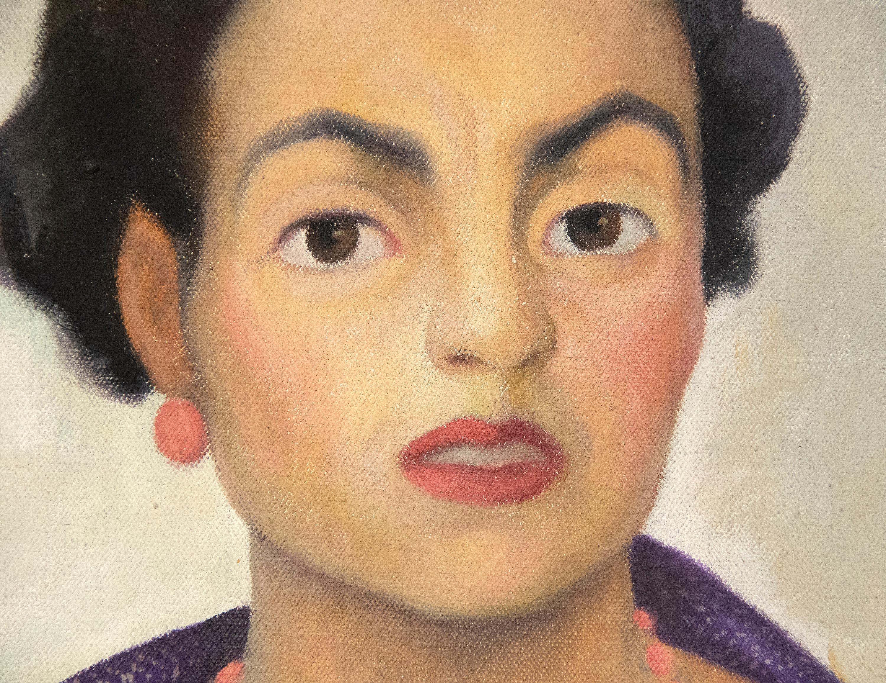Porträt von Enriqueta G. Dávila (Braun), Figurative Painting, von Diego Rivera