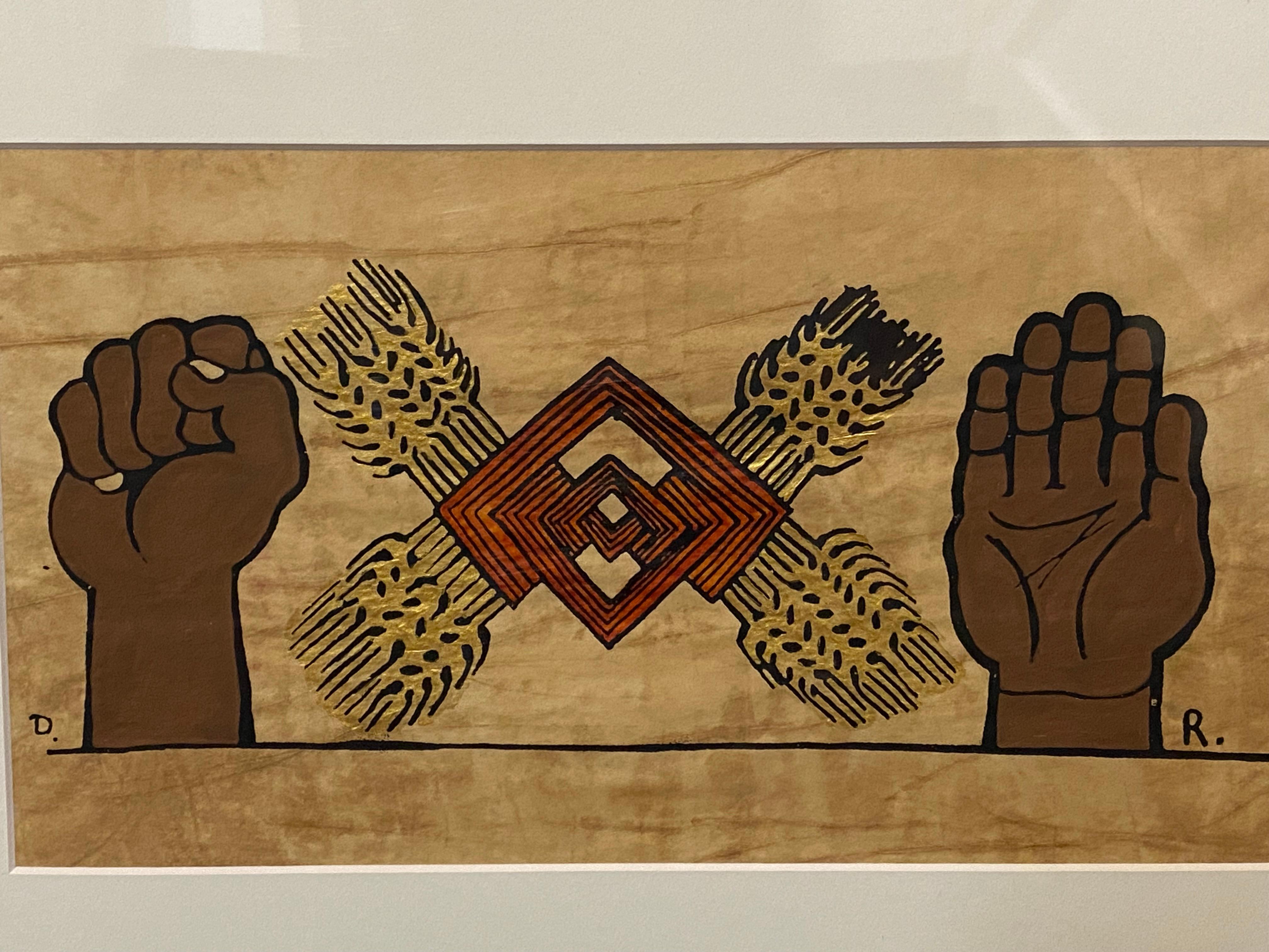Lithographie symbolique « Struggle and Fraternity » de Diego Rivera en vente 1