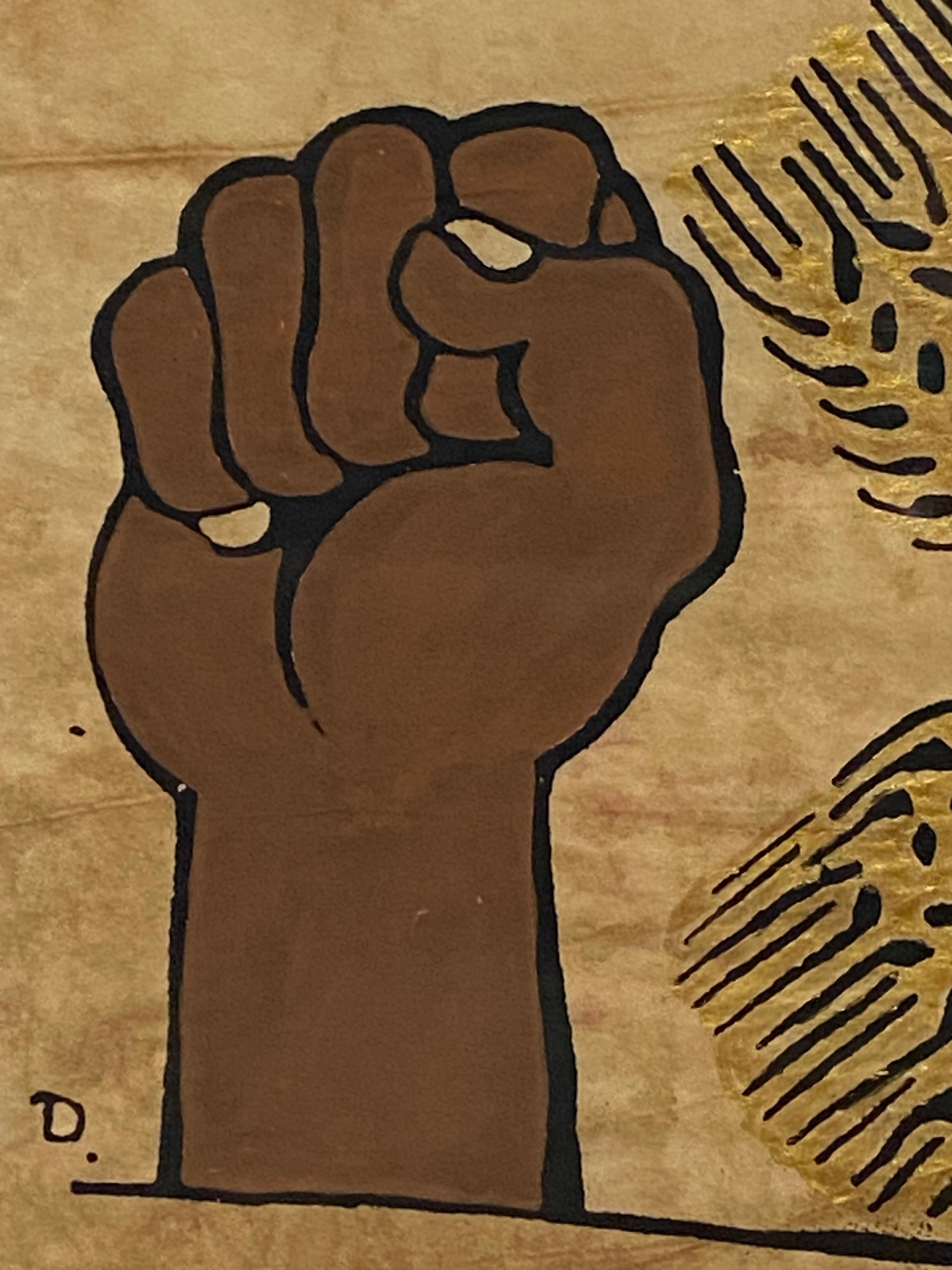 Lithographie symbolique « Struggle and Fraternity » de Diego Rivera en vente 2