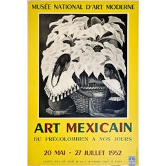 1952 Original exhibition poster realized by Diego Rivera Mexican Art