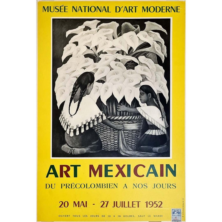 Diego Rivera 1952 Original exhibition poster realised by Diego Rivera