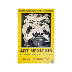1952 Original exhibition poster realized by Diego Rivera Mexican Art