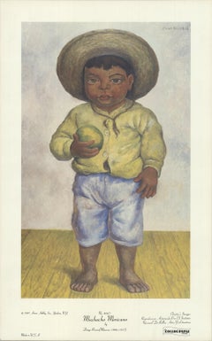 1997 After Diego Rivera 'Muchacho Mexicano' Modernism USA Offset Lithograph