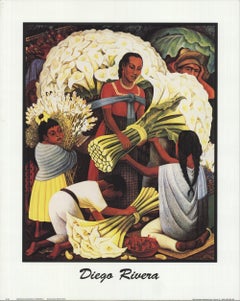 2000 After Diego Rivera 'The Flower Vendor' Modernism USA Offset Lithograph