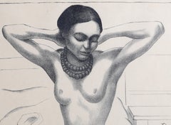 Desnudo de Frida Kahlo, Litografía firmada por Diego Rivera