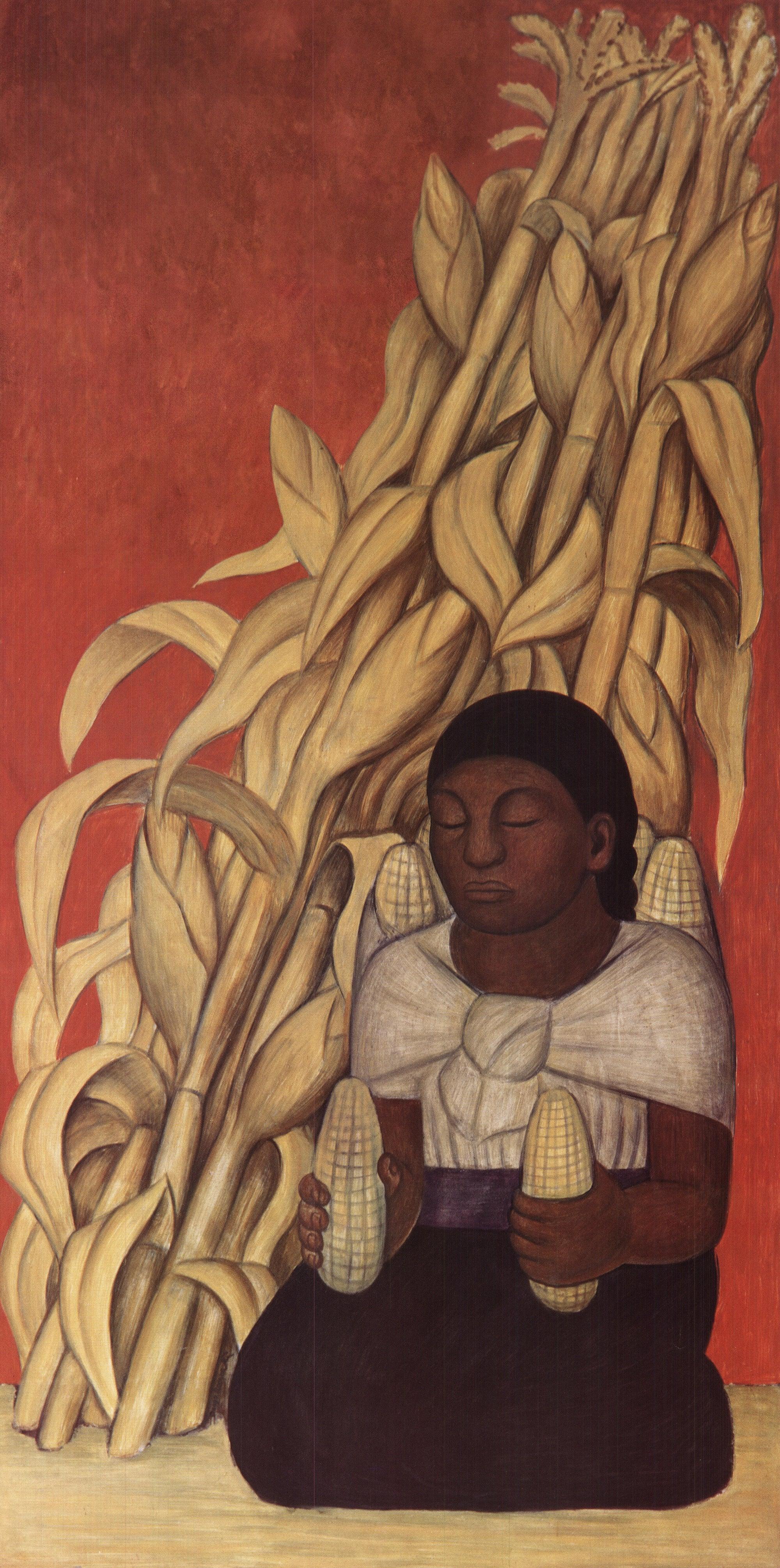 Diego Rivera 'Indigenous Woman with Corn Stalks' 1999- Offset Lithograph For Sale 1