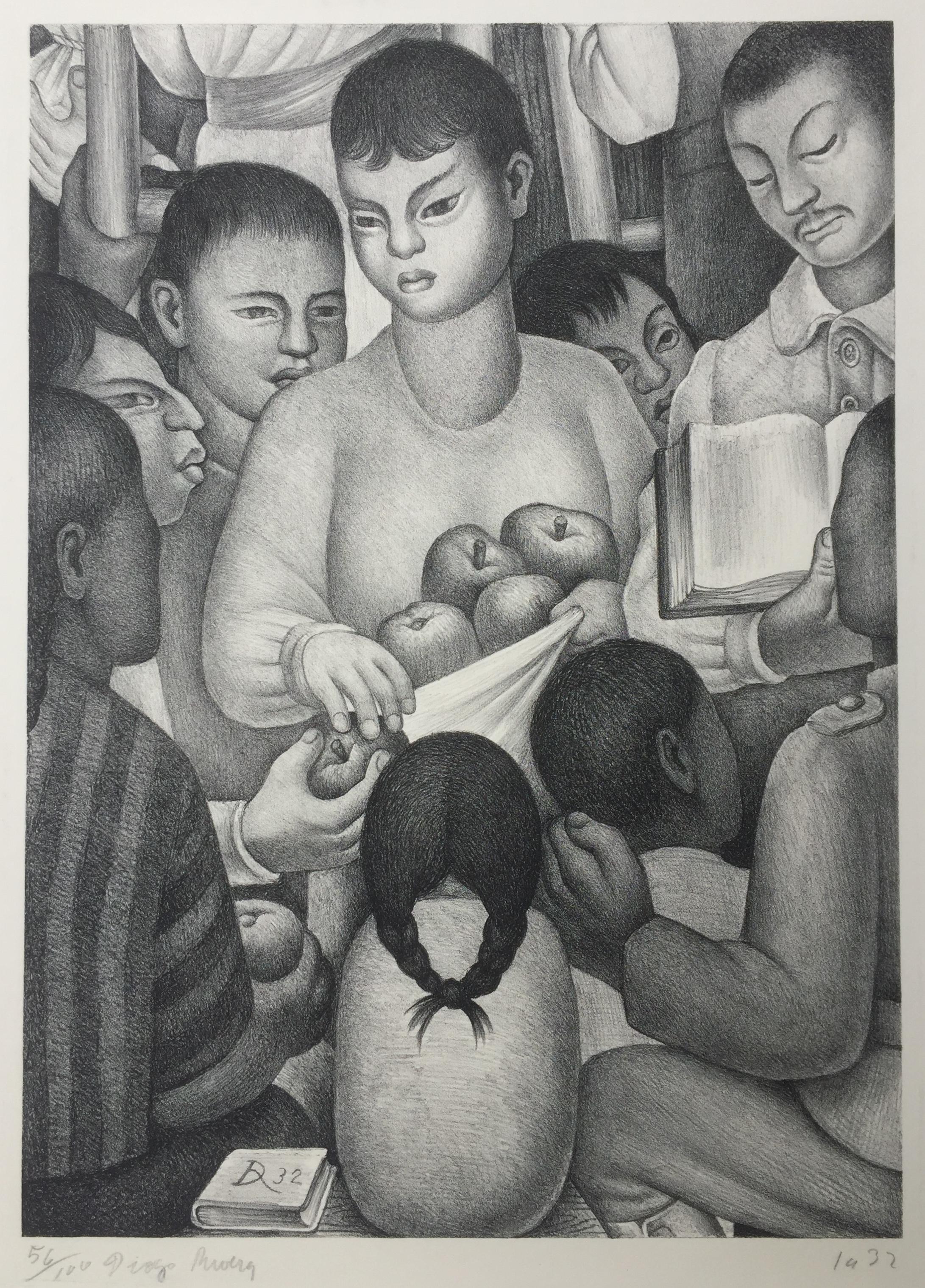 Diego Rivera Figurative Print – FRÜCHTE DER ARBEIT