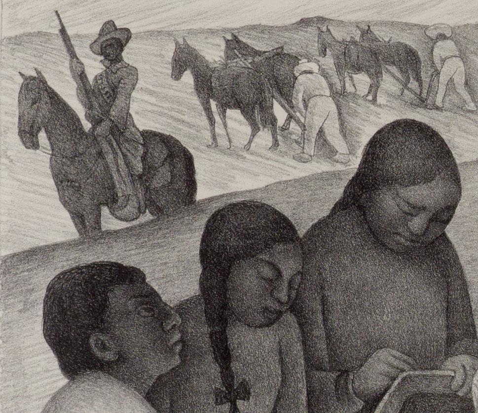 Escuela al Aire Libre (imagen icónica de una maestra indígena realizada por un muralista mexicano) - Print Moderno de Diego Rivera