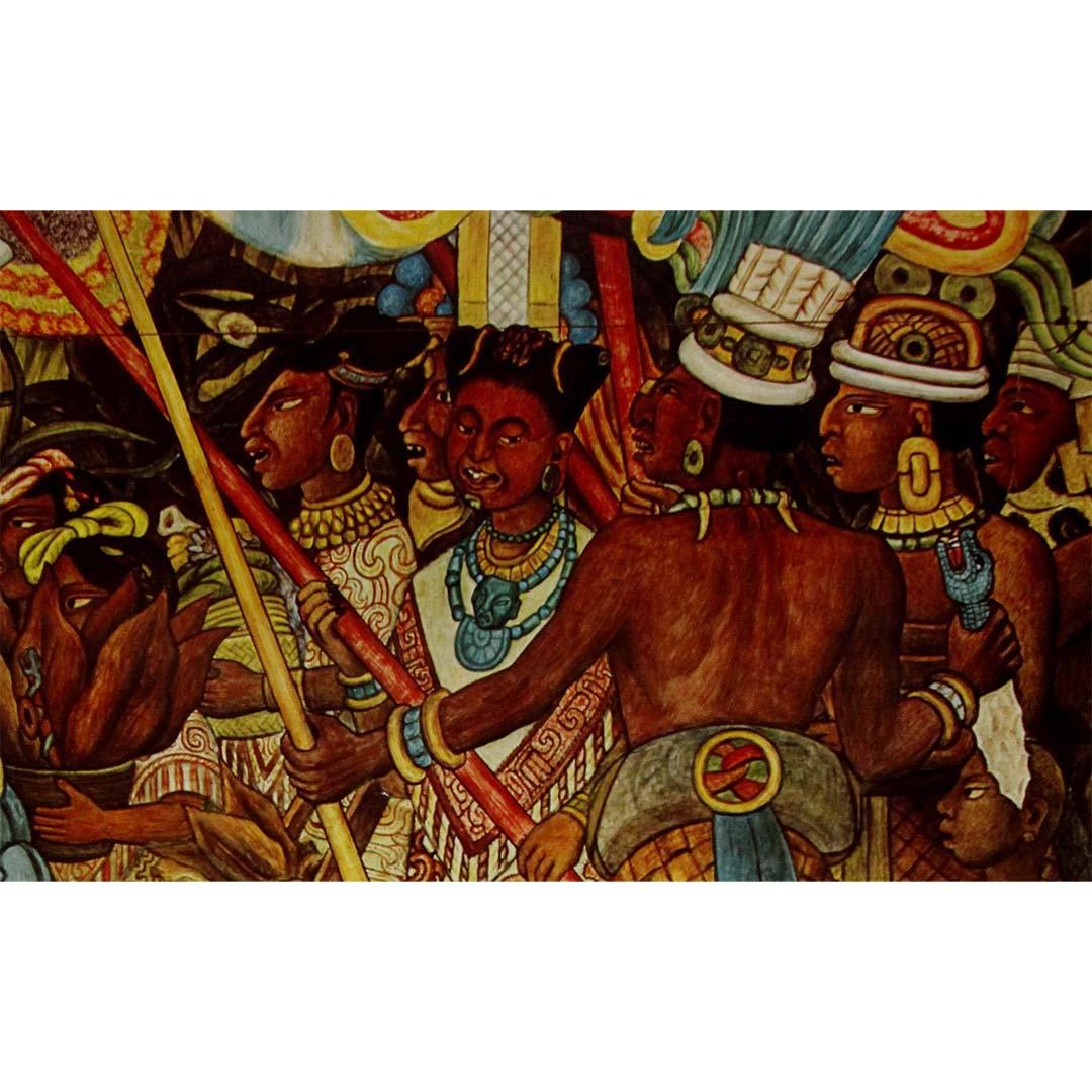 Original Reiseplakat von Diego Rivera -  Wandgemälde des nationalen Palastes in Mexiko im Angebot 2