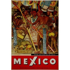 Cartel de viaje original de Diego Rivera -  México Mural del Palacio nacional