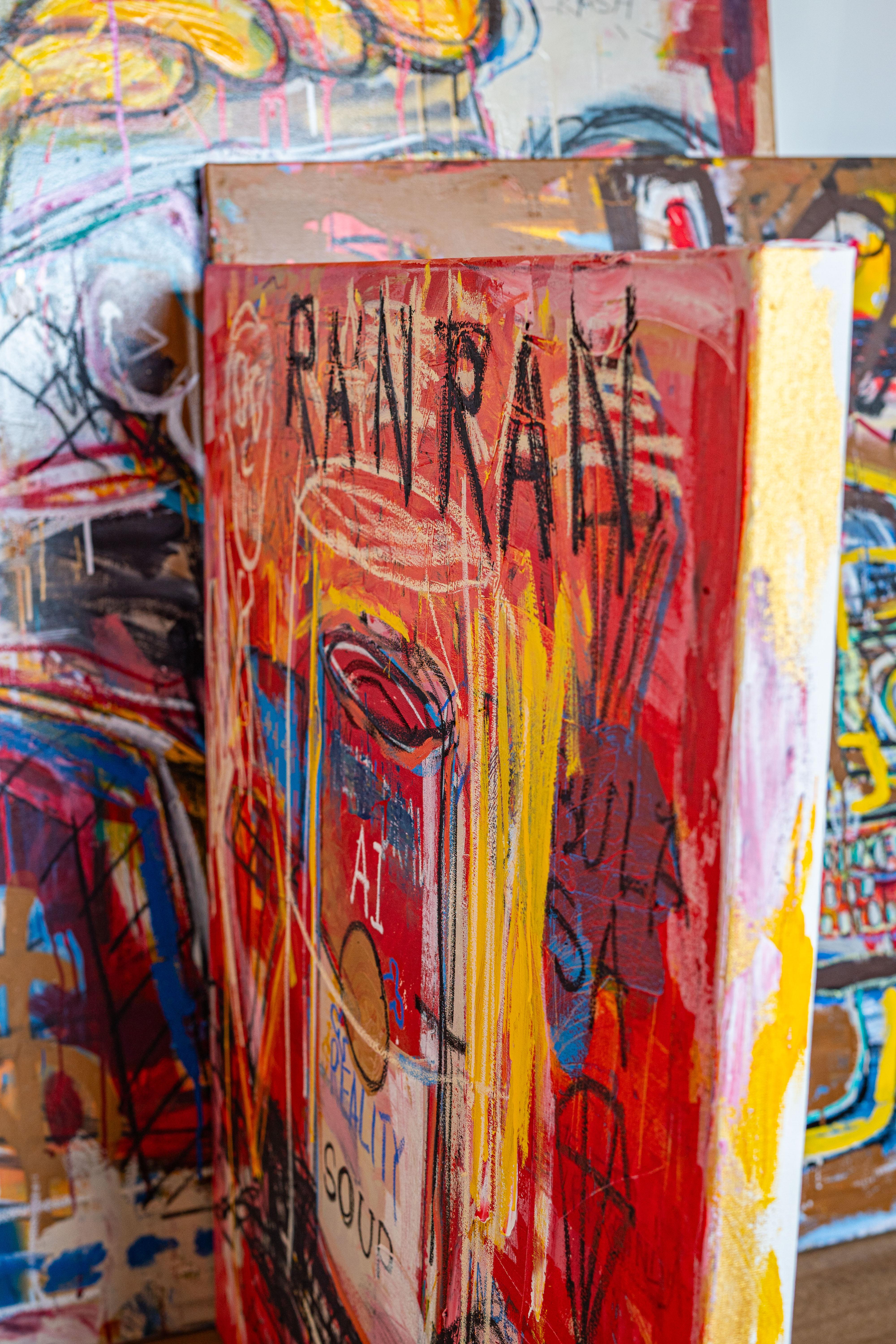 AI Sopa de realidad Arte callejero al estilo Basquiat - Painting de Diego Tirigall