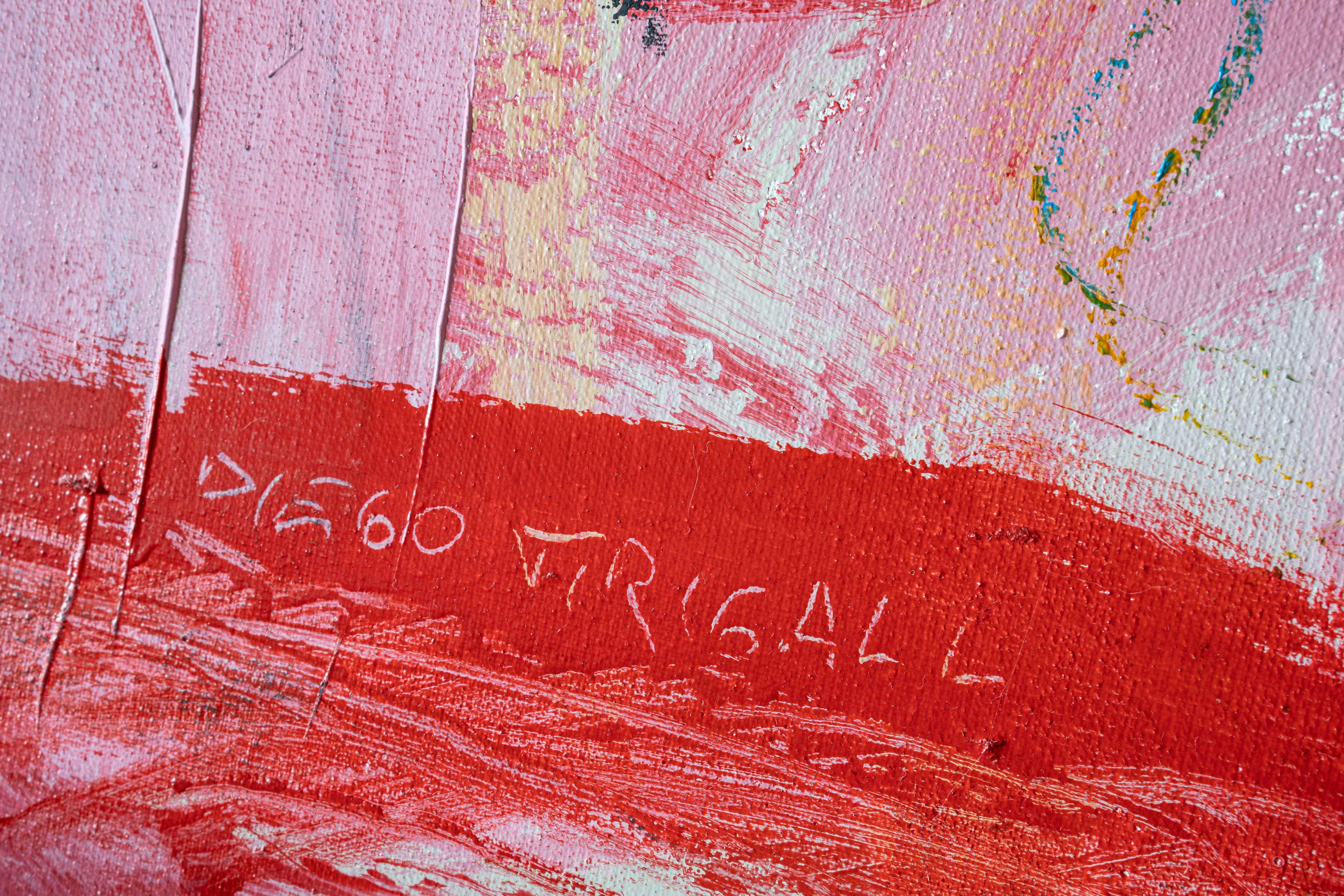 🔸 _Título: La sopa de realidad de la IA
🔸 _Artista: Diego Tirigall
🔸 _Año de creación: 2023
🔸 _Dimensiones:  97 An x 130 Al x 2,5 Pr cm
🔸 _Medio: Acrílico, esmalte, pintura en aerosol, pastel al óleo
🔸 _Soporte: Lienzo tensado sobre bastidor