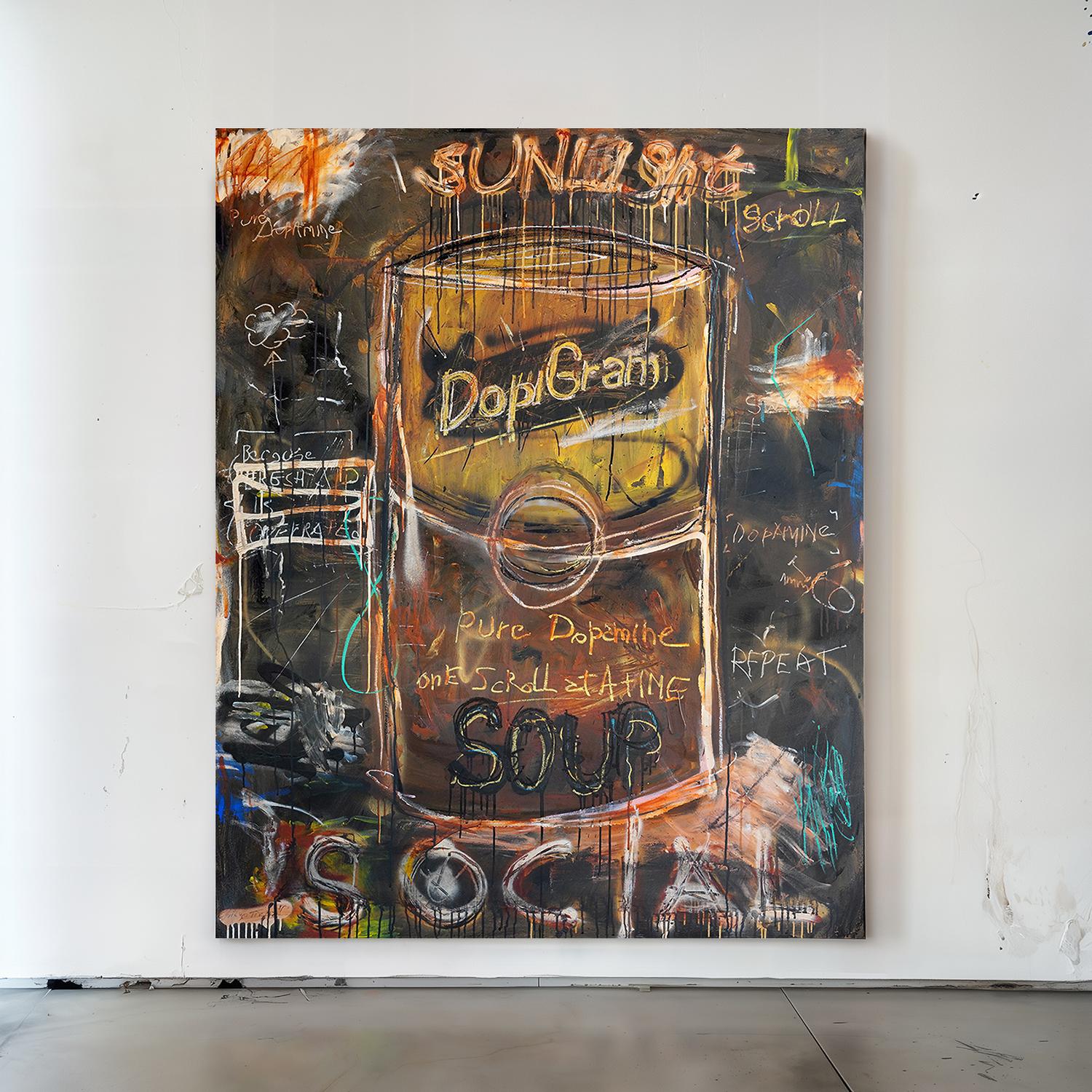 DopiGram Street Art Stile Basquiat - Painting di Diego Tirigall