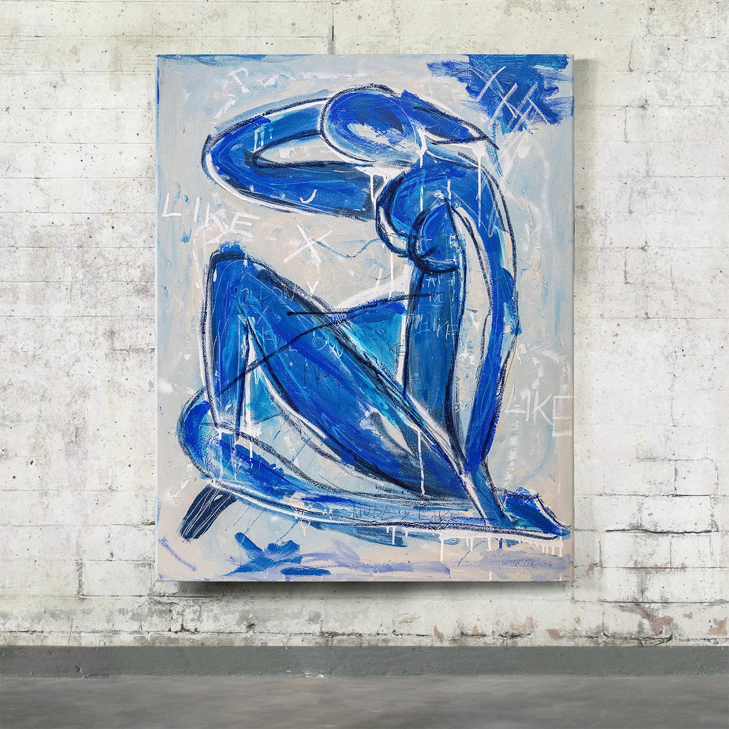 Matisse Azul Nude-Deja un Me gusta  - Estilo Basquiat - Painting de Diego Tirigall