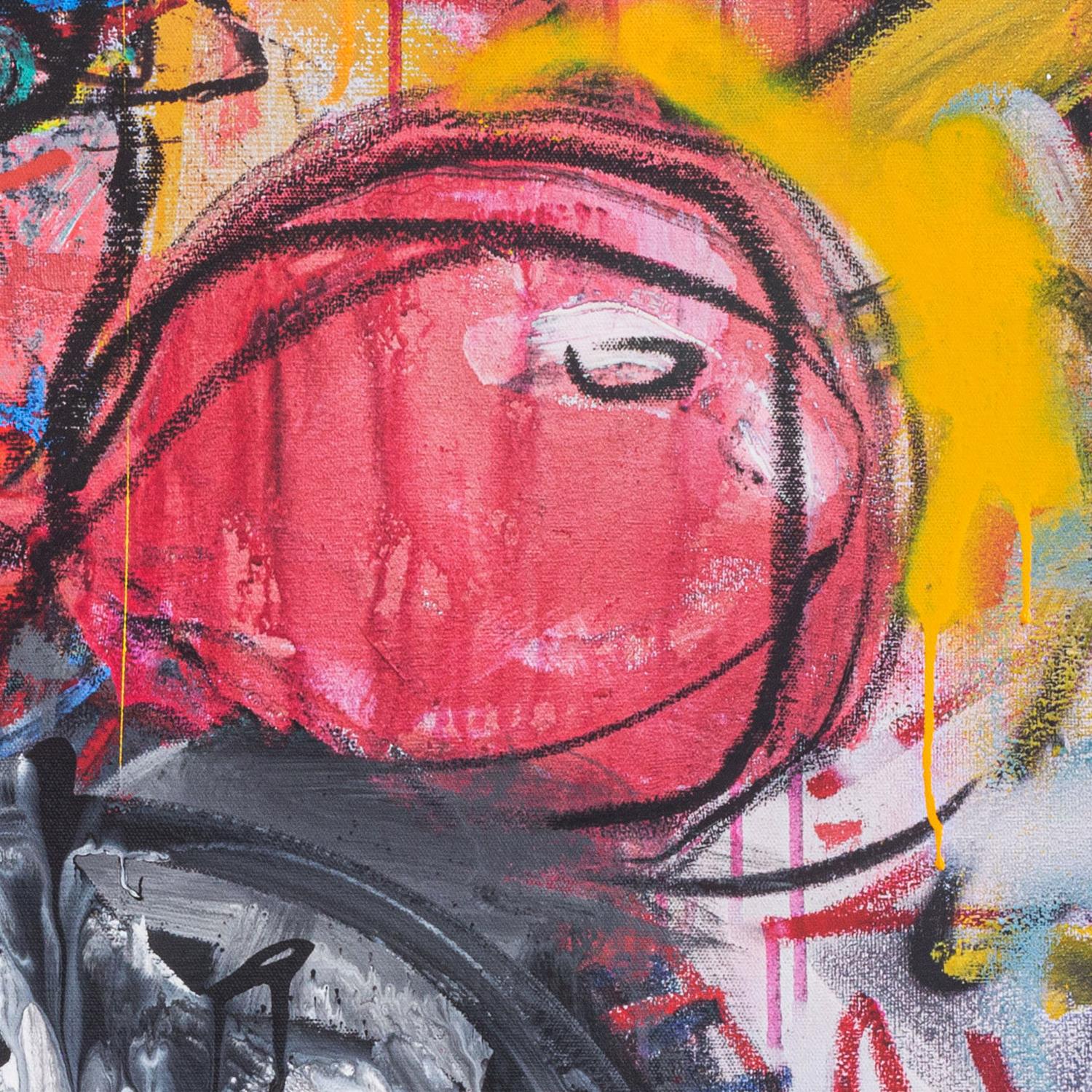 Vincent Van Gogh, Street Art decentralizzata in stile Basquiat - Painting di Diego Tirigall