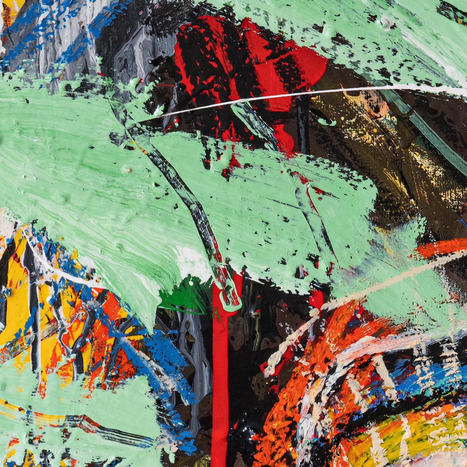 Ritratto di Basquiat Fuel: Stampa su tela impreziosita Serie. - Print di Diego Tirigall