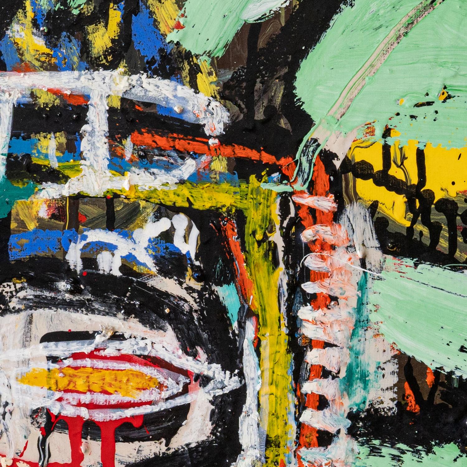 Ritratto di Basquiat Fuel: Stampa su tela impreziosita Serie. - Print Street Art di Diego Tirigall