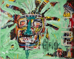 Basquiat Portrait Fuel: Embellished Canvas Print Series.