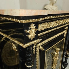 Diehl Black French Cabinet. Boulle Marquetry Gilt Bronze Brass Napoleon III