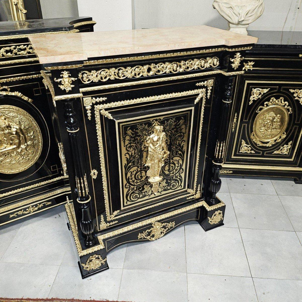 Diehl Black French Cabinet. Boulle Intarsien vergoldete Bronze Messing Napoleon III (Französisch) im Angebot