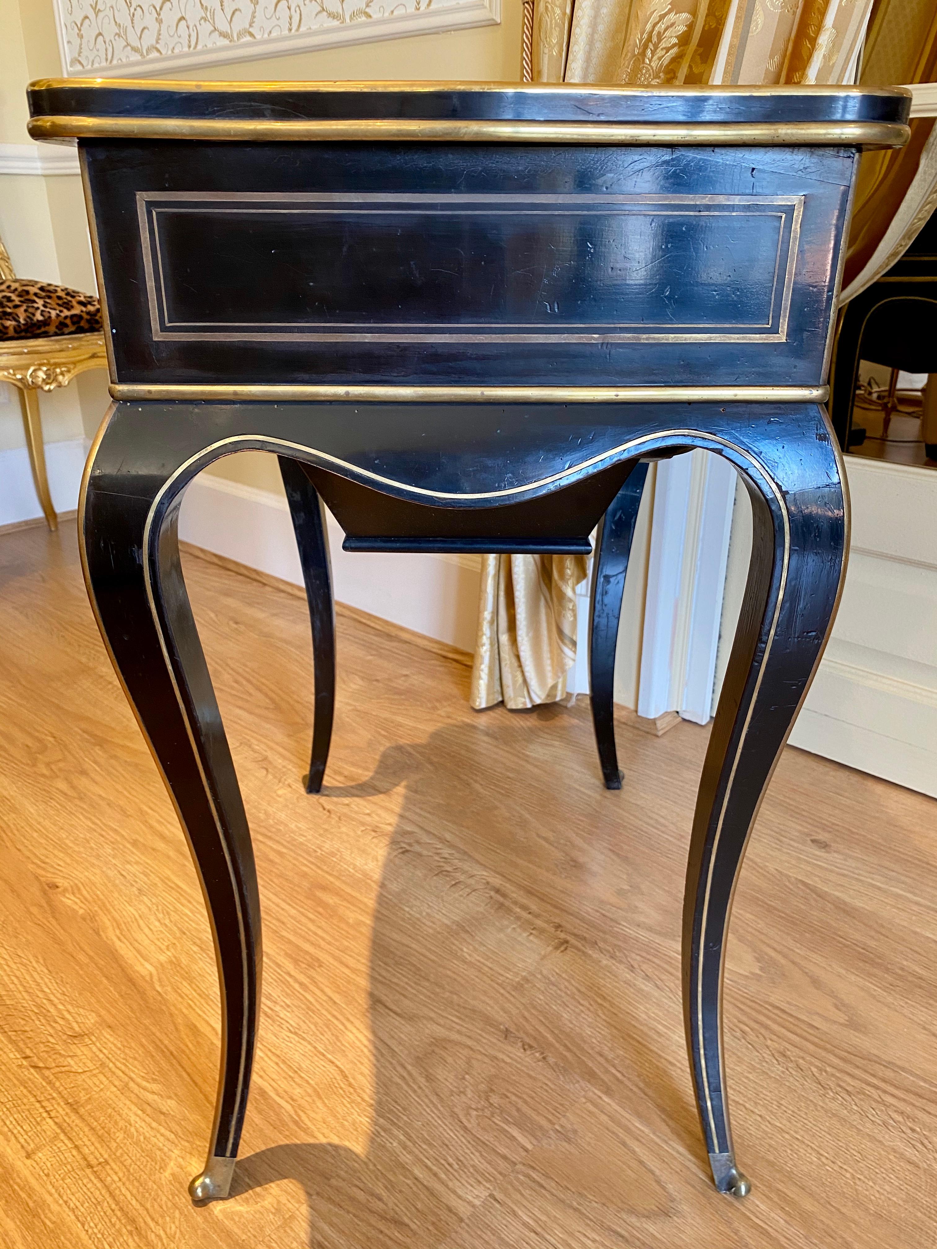 Diehl in Paris, Napoleon III Ebony Work Table / Vanity Table, 19th Century For Sale 3