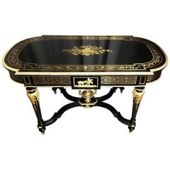 Diehl Napoleon III Desk Table in Boulle Marquetry, France, 19th Century