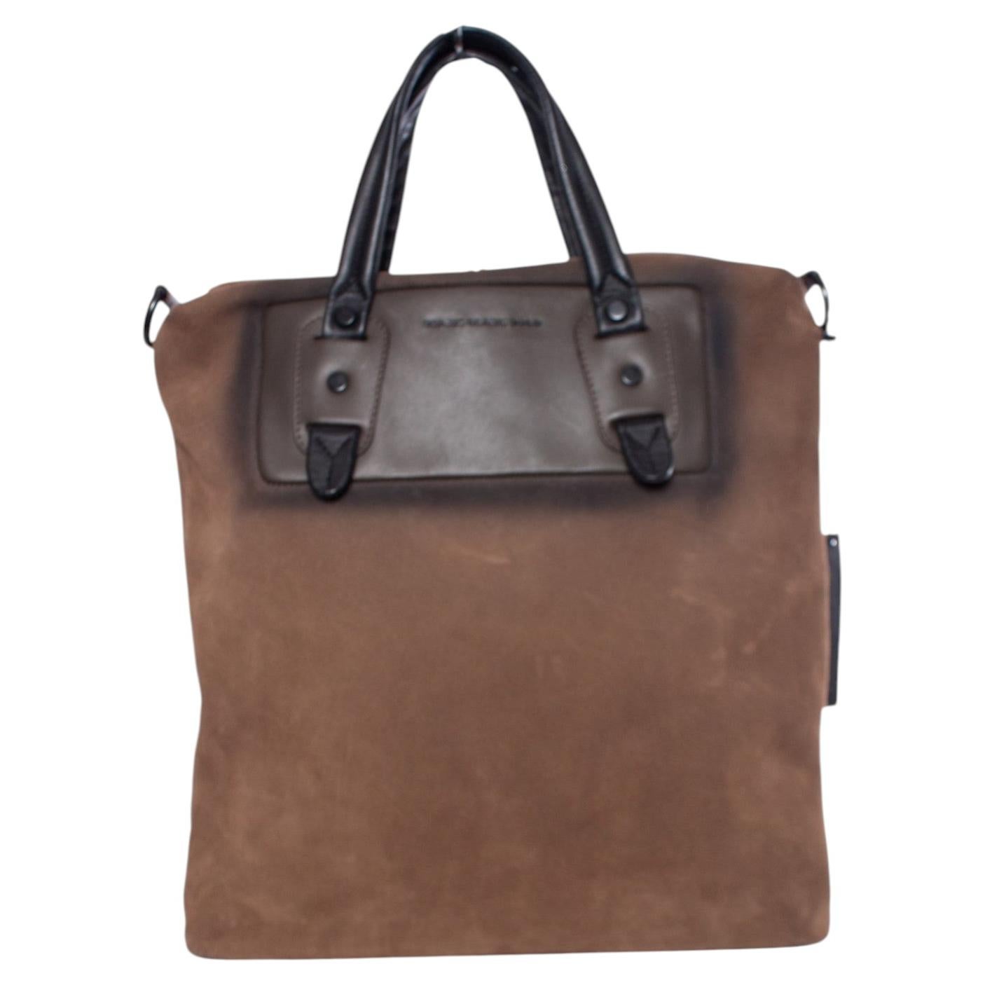 Diesel Black Gold, brown suede bag with shoulderstrap For Sale