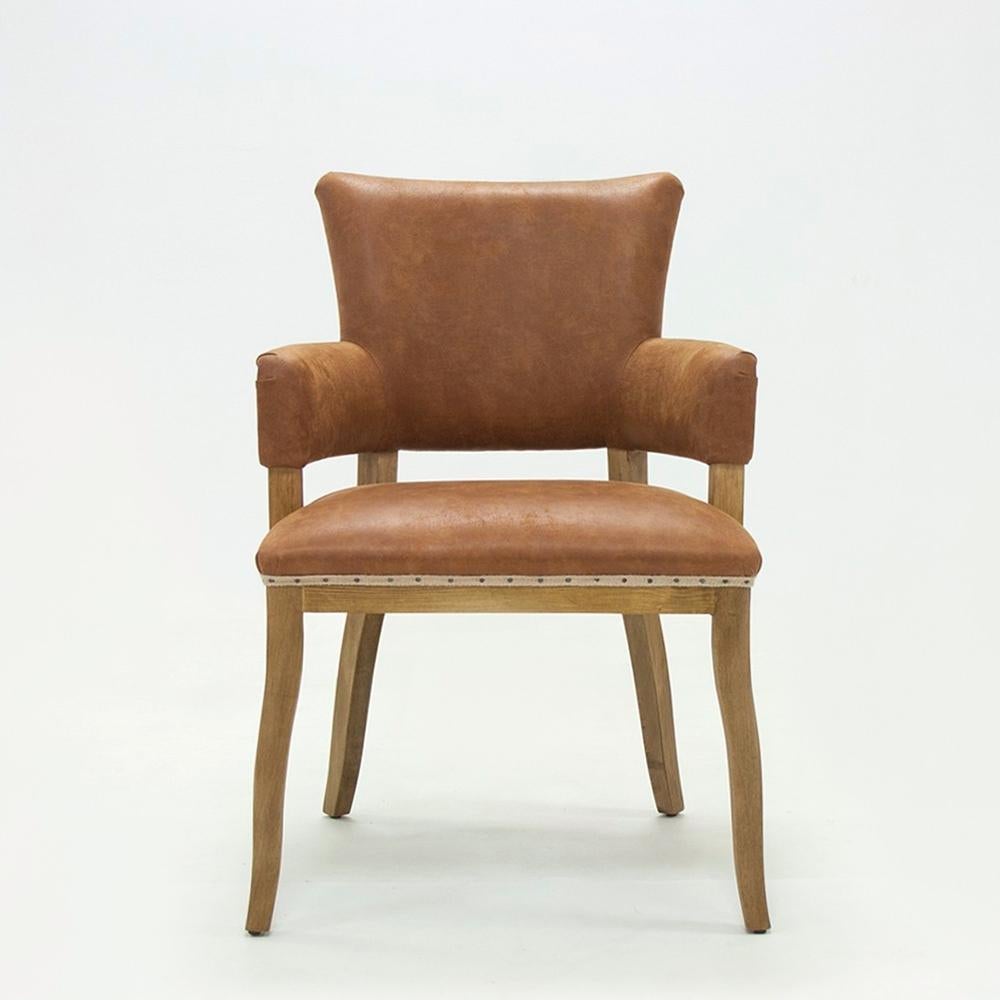 Chair diesel brown with natural brown genuine
leather and with structure in solid wood with natural
rattan on armrests. Upholstered and covered with high
quality natural genuine leather.
Totally handmade piece.
 