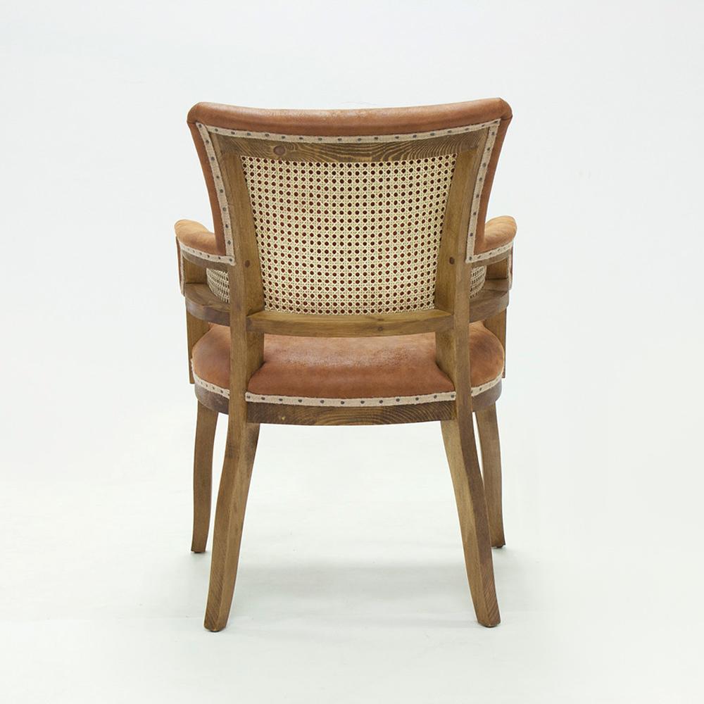 Hand-Crafted Diesel Brown Chair with Natural Genuine Leather For Sale