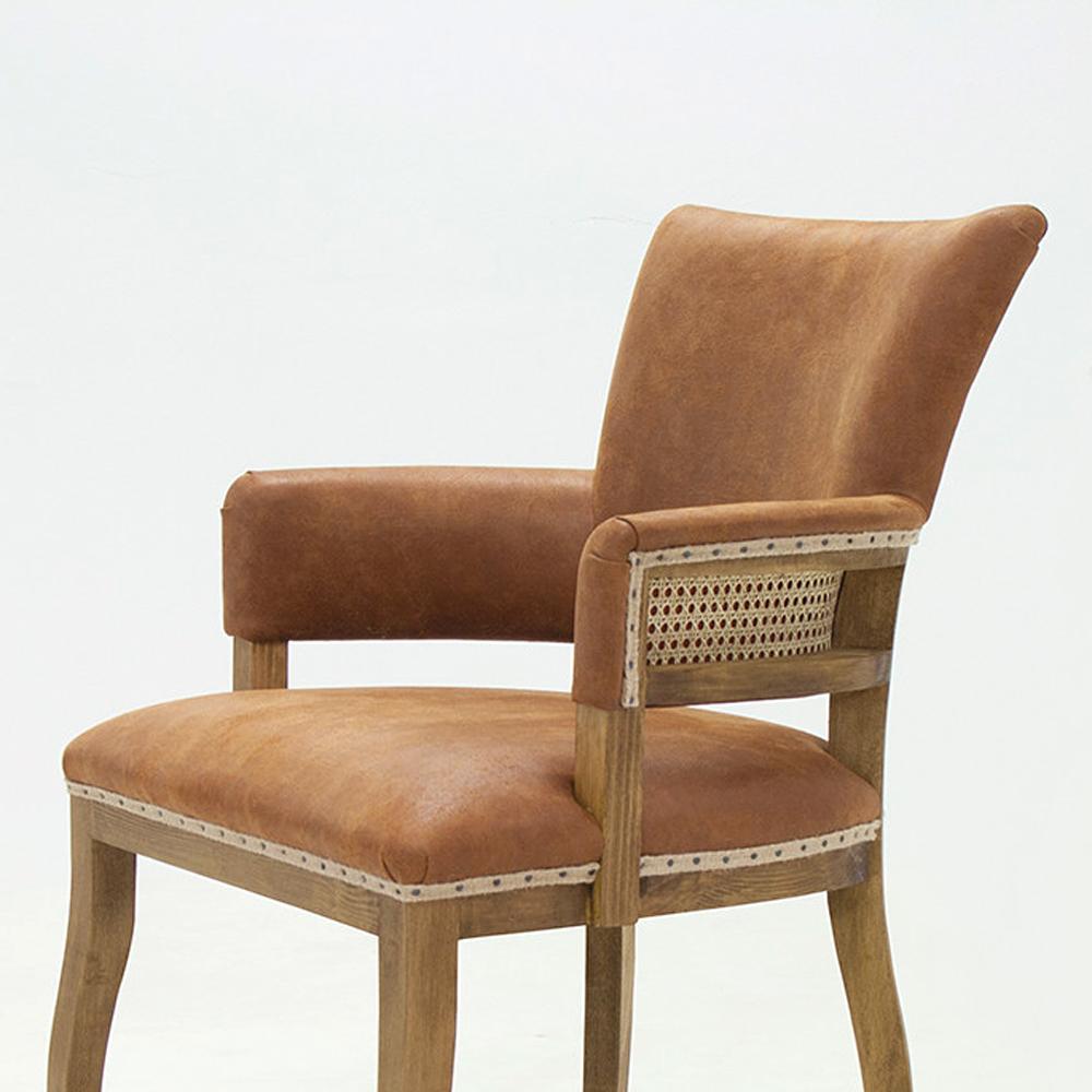 Contemporary Diesel Brown Chair with Natural Genuine Leather For Sale
