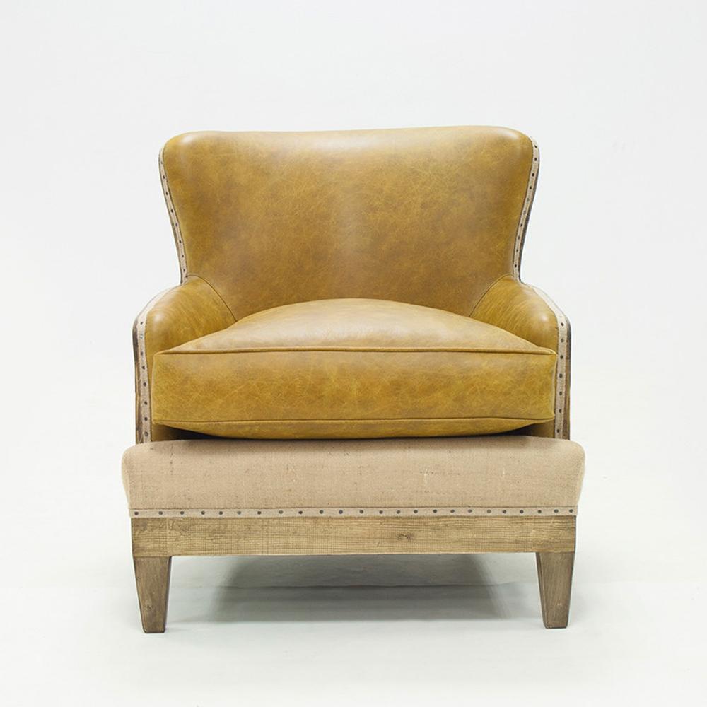 Spanish Diesel Camel Armchair with Natural Camel Genuine Leather For Sale