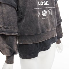 DIESEL F Strat grey distressed cotton Neuromatic Never Lose sweater XS