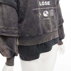 DIESEL F Strat grey distressed cotton Neuromatic Never Lose sweater XS