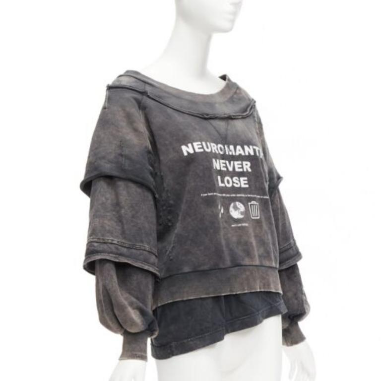 Grigio DIESEL F Strat maglione grigio angosciato in cotone Neuromatic Never Lose XS in vendita