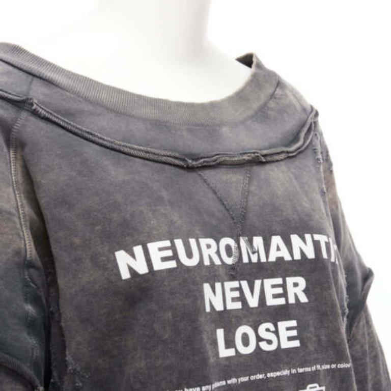DIESEL F Strat maglione grigio angosciato in cotone Neuromatic Never Lose XS in vendita 2